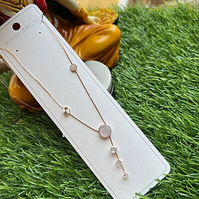 Three Dot Stone RoseGold Chain
