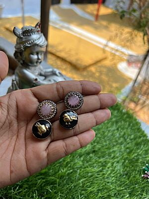 trendy victorian set - black & pale pink color with bird design trendy victorian set - black & pale pink color with bird design