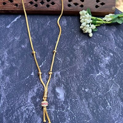 one gram gold fancy ball chain - hanging AD ball