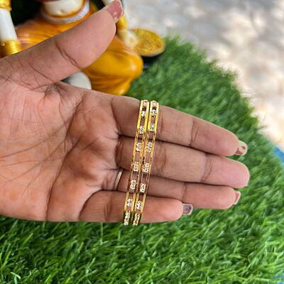 regular use bangle - 2 dot AD stone design