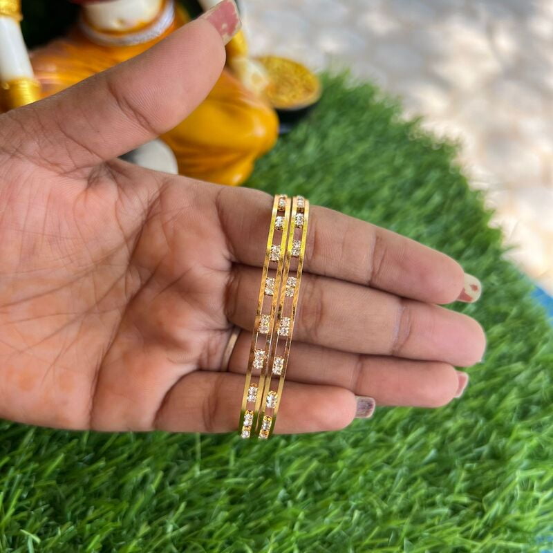 regular use bangle - 2 dot AD stone design regular use bangle - 2 dot AD stone design