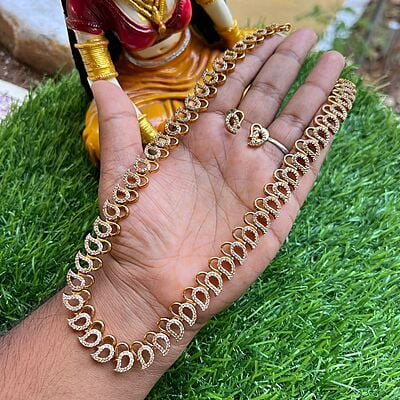 Square Shape Golden Ball Neckpiece