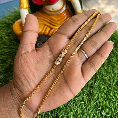 one gram gold mugappu chain - spiral dual tone design