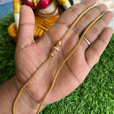 one gram mugappu chain - center ball design