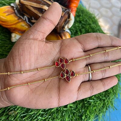 gold finish fancy anklets for adults - lotus