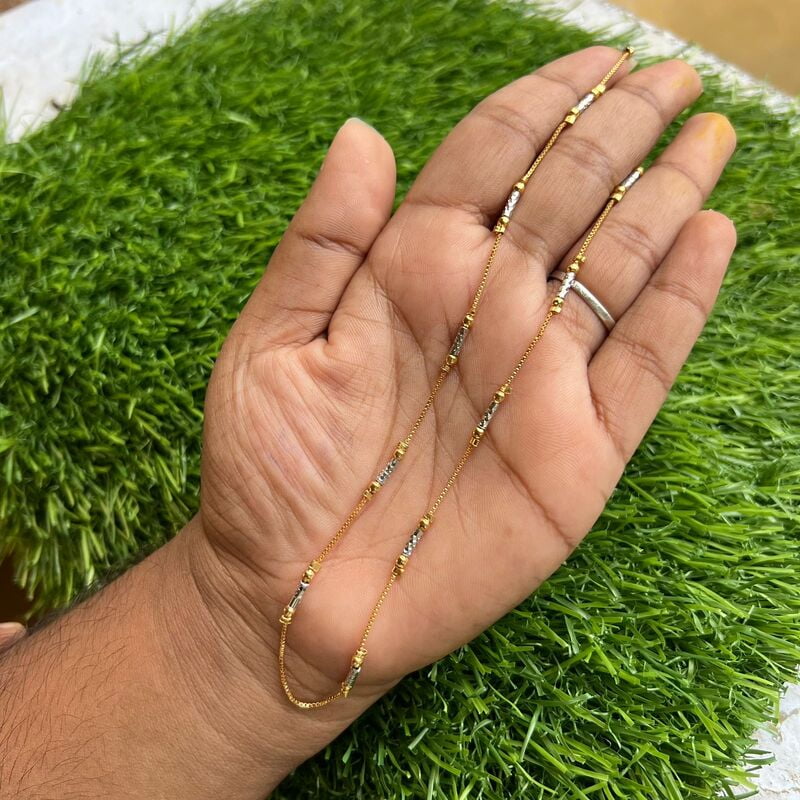 trendy gold finished chain with white enable design trendy gold finished chain with white enable design