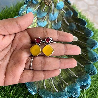 Glossy candy stone earings