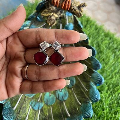 Glossy candy stone earings