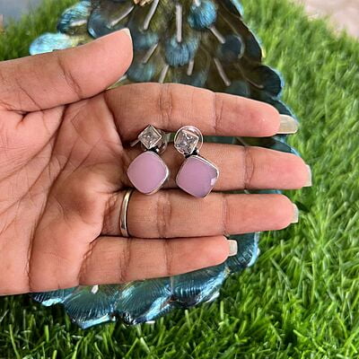 Glossy candy stone earings