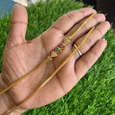 one gram gold mugappu chain - Heart Design one gram gold mugappu chain - Heart Design