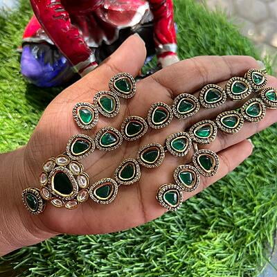 Rosegold fancy ruby neckpiece - Pastel green