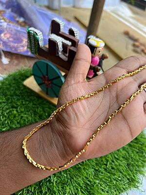one gram gold regular wear chain - wheat design