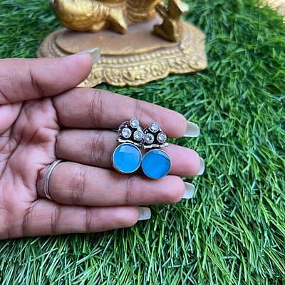 Candy stone Earing with AD stone - Round shape