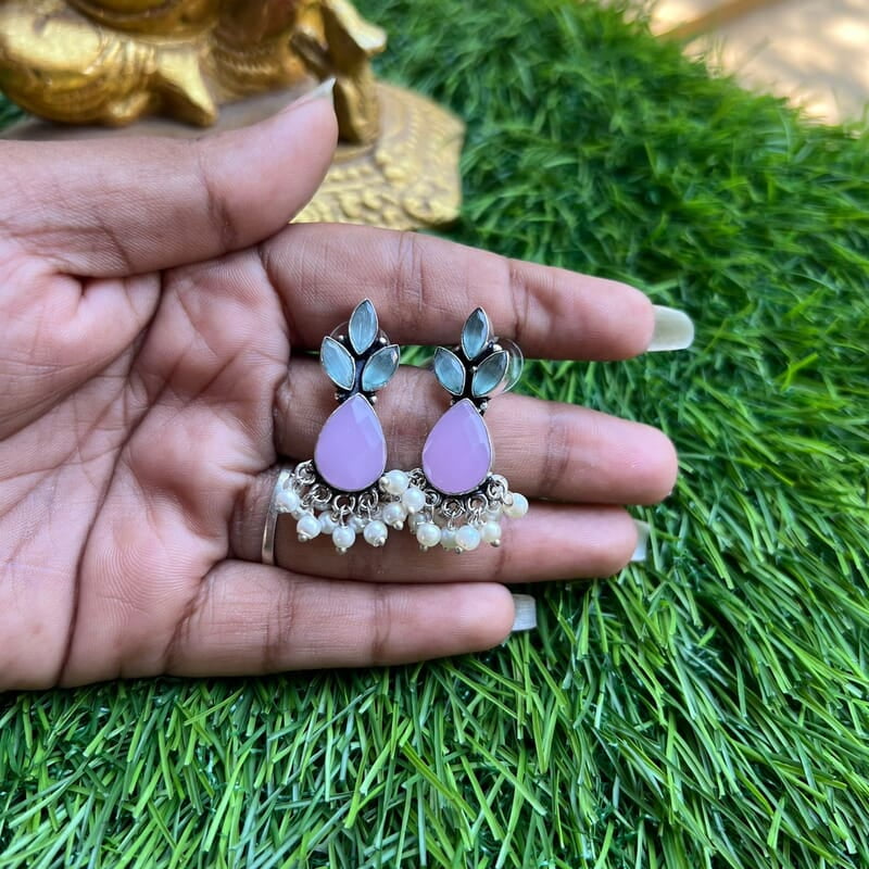 Candy stone Earing with Pearls Candy stone Earing with Pearls