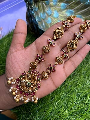 Antic Gold Peacock designed neckpiece with Earing