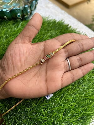 One gram Gold mugappu chain - spiral dual tone design