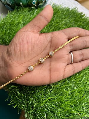 Onegram gold mugappu Chain - ball design Onegram gold mugappu Chain - ball design
