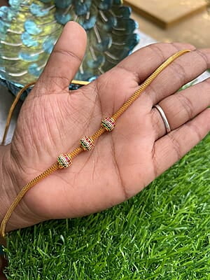 Onegram gold mugappu Chain - ball design Onegram gold mugappu Chain - ball design