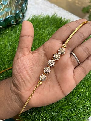 One gram mugappu chain - Flower design
