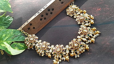 lotus type multi color neckpiece