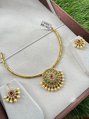 chocker type with Cute Earings-neckpiece & Bangle combo offer