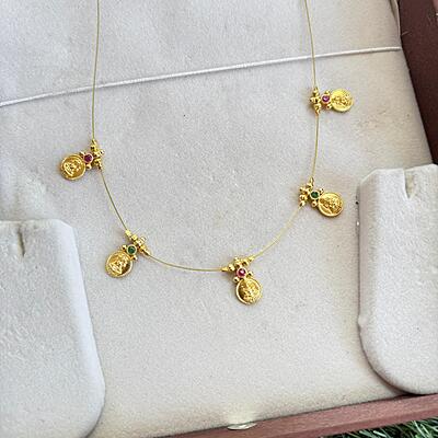 Fancy invisible coin&lakshmi design chain