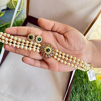 Antique Simple Pearl design Choker Neckpiece