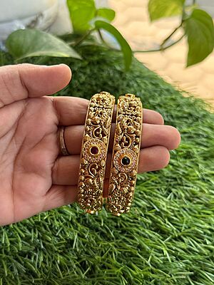 double color peacock design bangle.