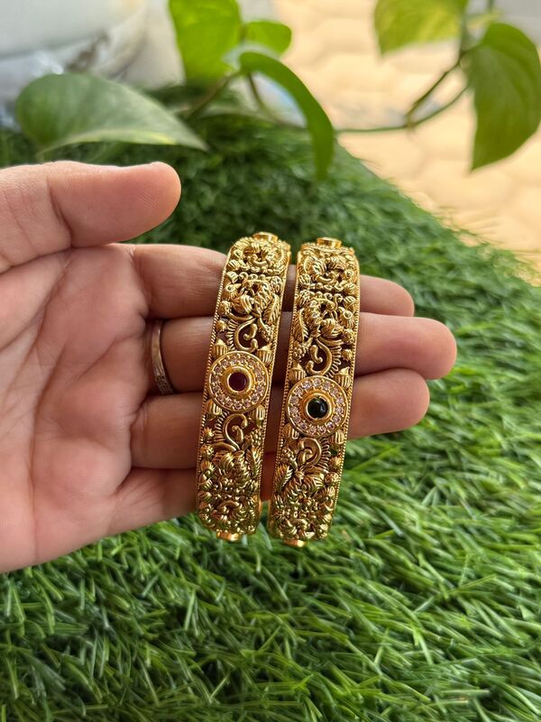 double color peacock design bangle.