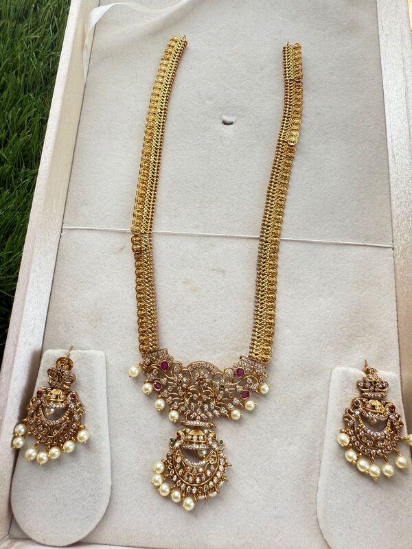 pearl with kasu malai design long haram pearl with kasu malai design long haram