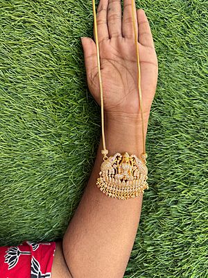 lakshmi with elephant design one gram long chain lakshmi with elephant design one gram long chain