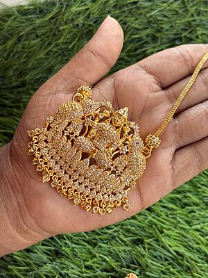 lakshmi with elephant design one gram long chain lakshmi with elephant design one gram long chain