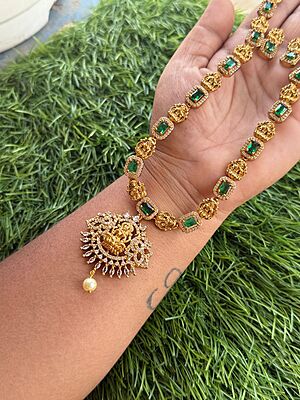 Antique Lakshmi design with pendent long haram
