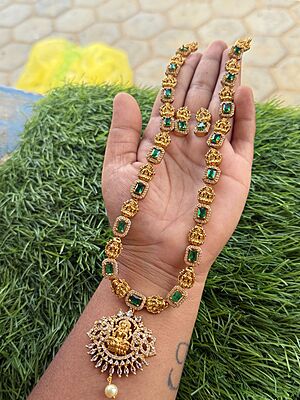Antique Lakshmi design with pendent long haram