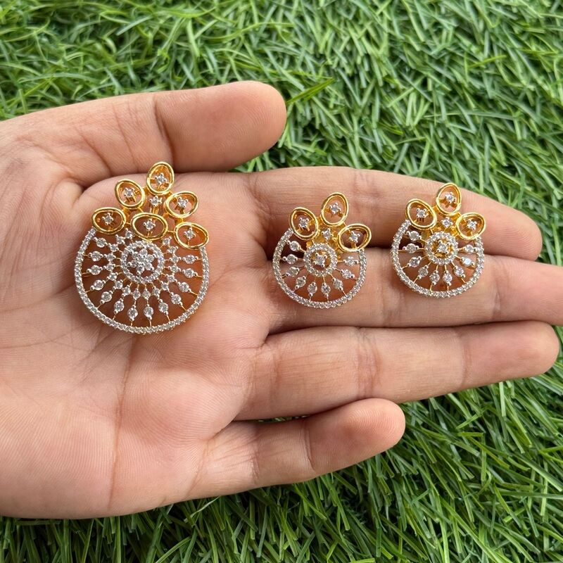 tanishq diamond pendant earring set tanishq diamond pendant earring set