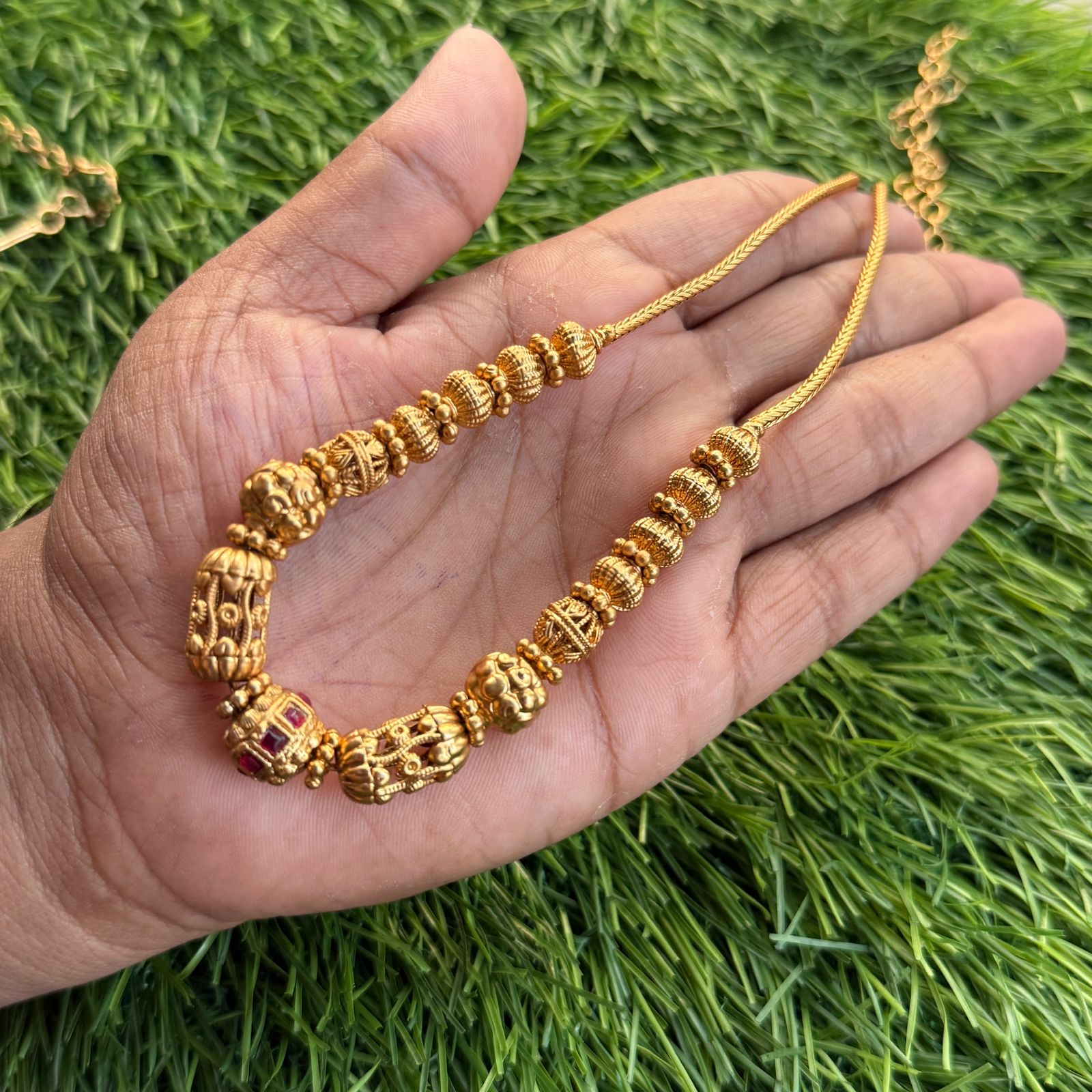 lakshmi design coin shape necklace