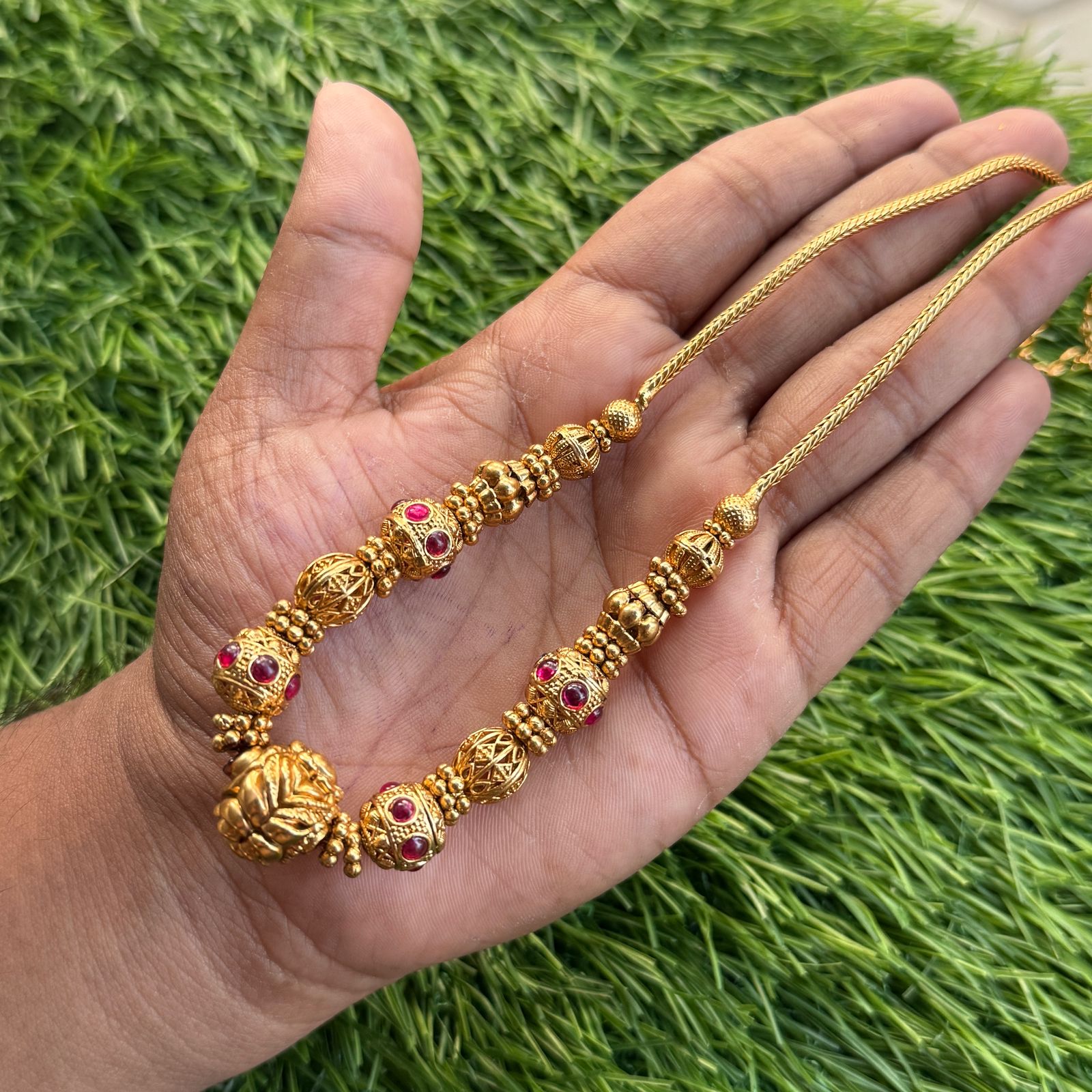 Stunning Gold chain with Pendant paired with Earing