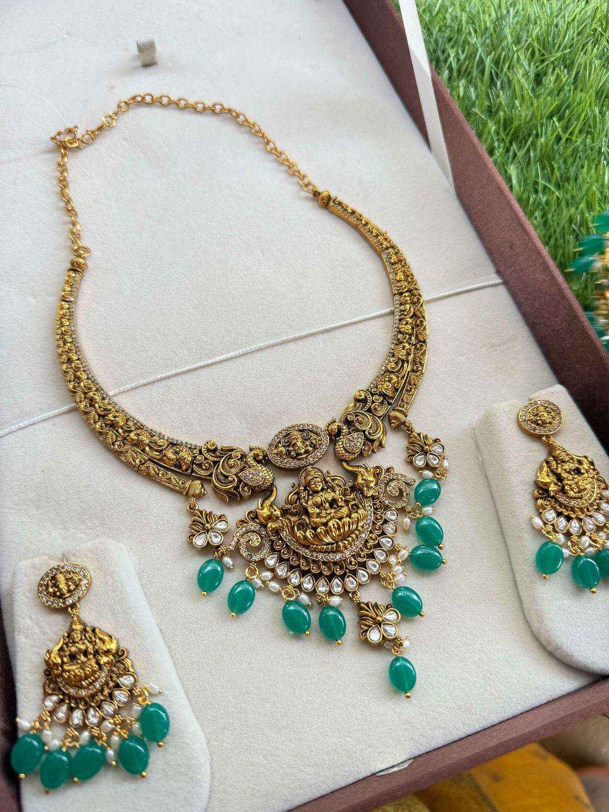 Temple Antique neckpiece - Kajalakshmi pendant