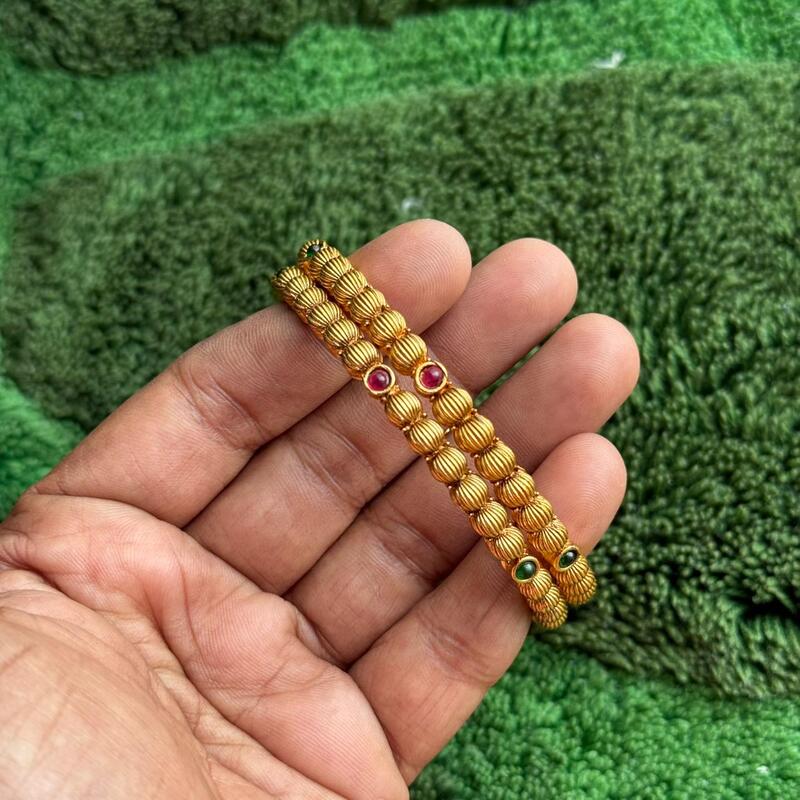 Micro Gold Plated Rubi Emerald Bangles Micro Gold Plated Rubi Emerald Bangles