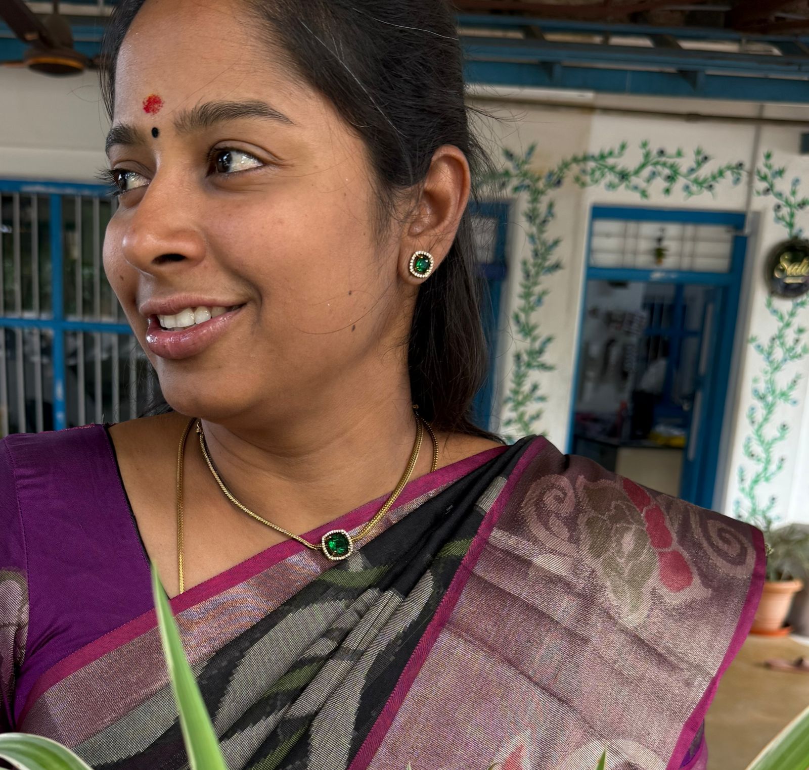 Lakshmi design with ad stone peacock neckpiece