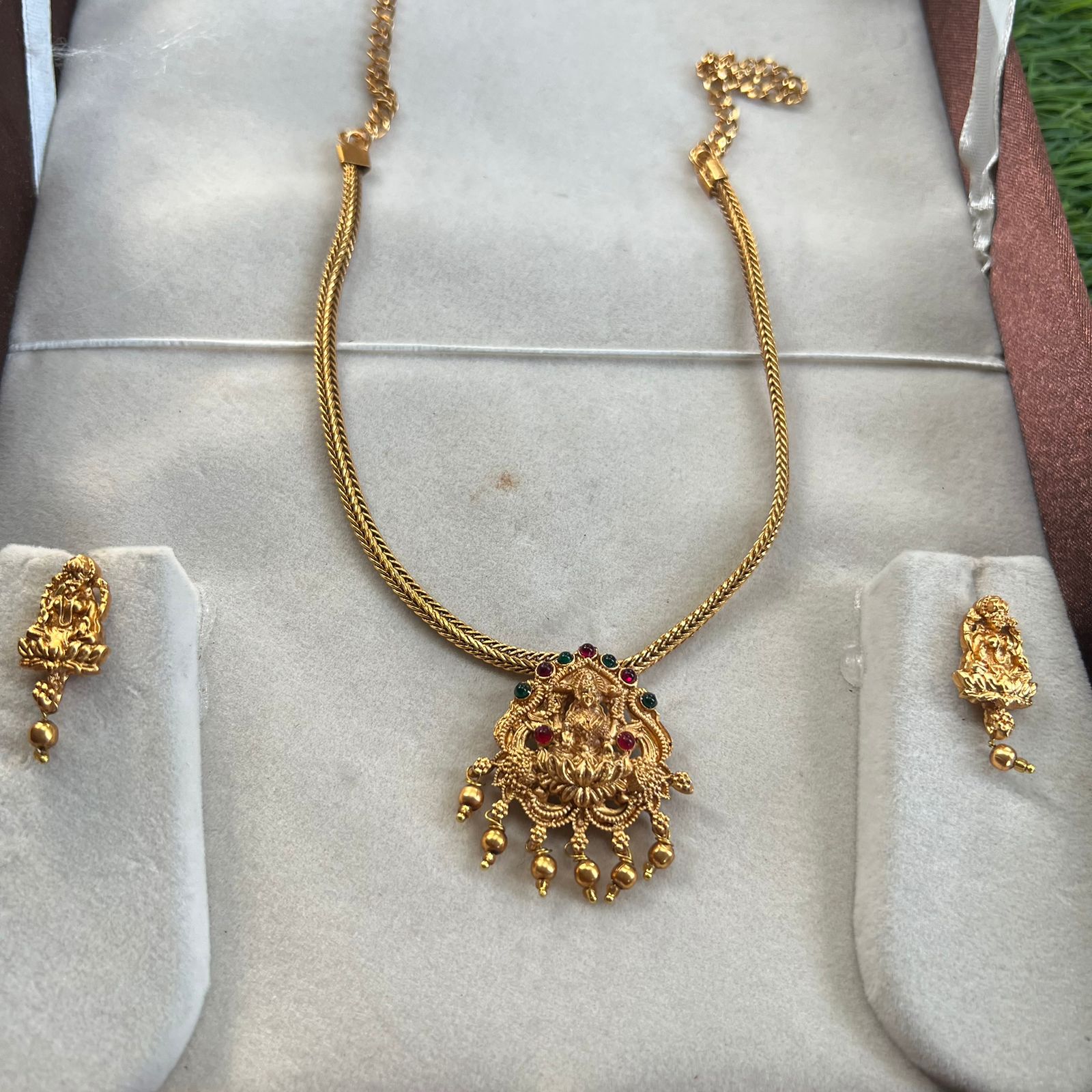 antic finished lakshmi design neck piece antic finished lakshmi design neck piece