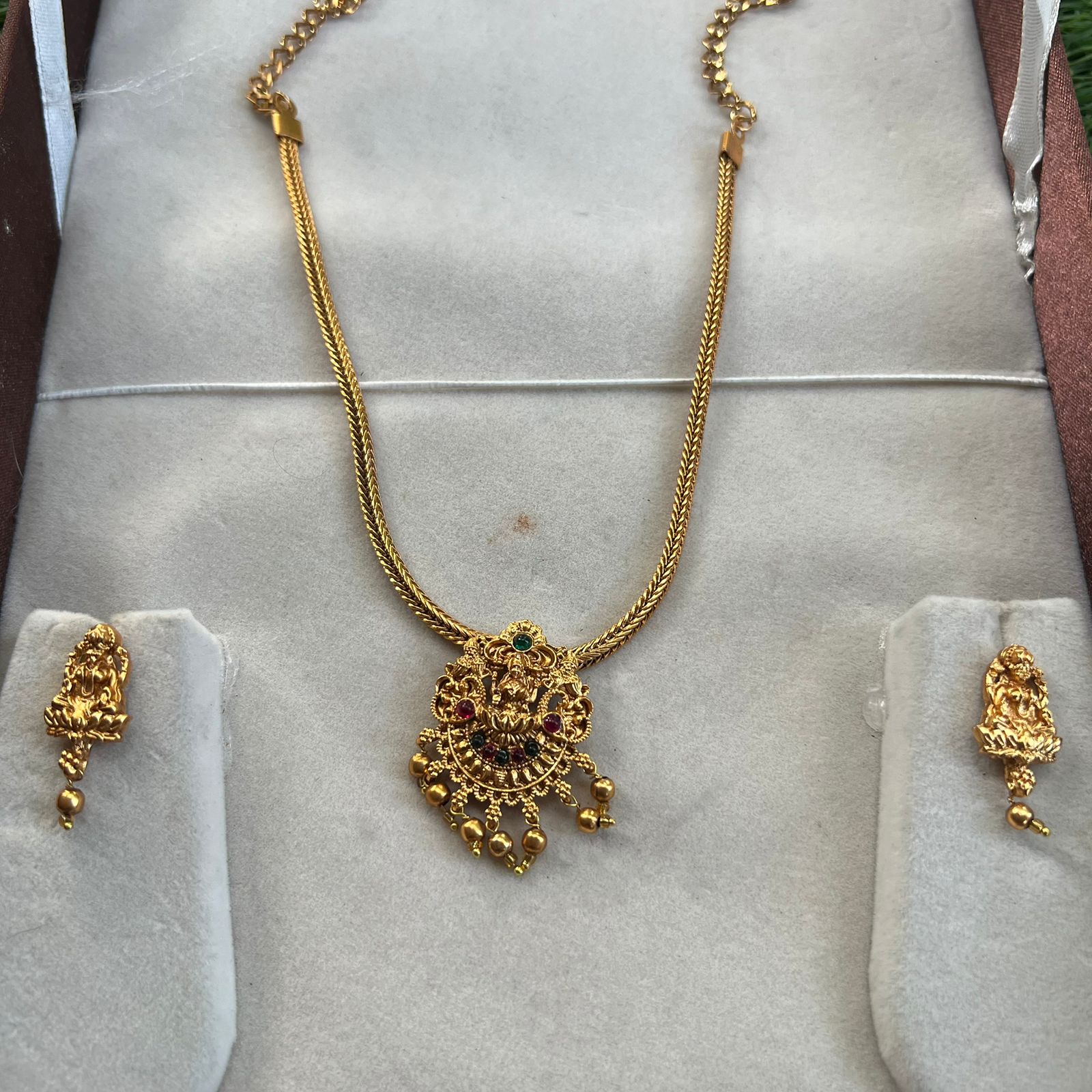 antic finished lakshmi design neck piece antic finished lakshmi design neck piece