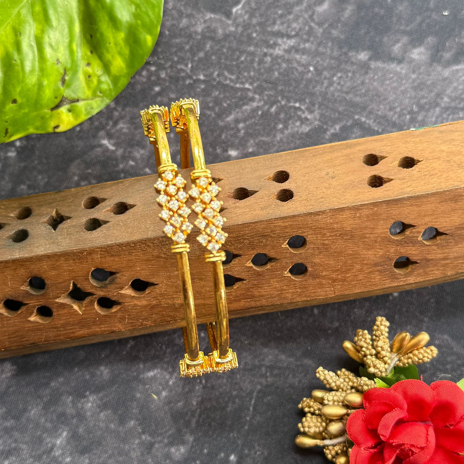 Antique lakshmi design with multi stone  Bangle