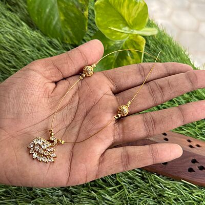 silver based red color stone lakshmi design hipblet