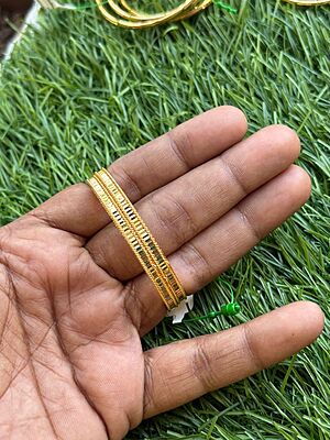 Gold Finish Plain Bangle