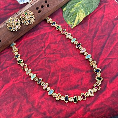 Unique neak piece with multicolour stone Non-returnable long haram