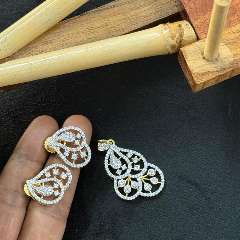 white pearl with green stone based long haram