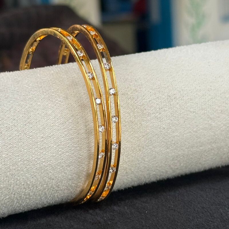 Gold Plated Traditional Trendy Stylish Stone Bangles