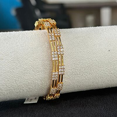 Double Heart Design Rose Gold Bangle